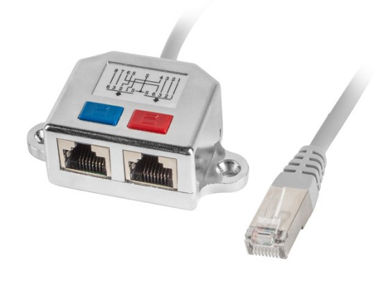 RJ45->2X RJ45 LAN SPLITTER ADAPTER FTP KABEL 15CM LANBERG