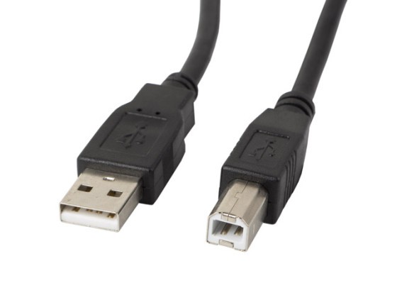 USB-A(M)-&gt;USB-B(M) 2.0 KABEL 1.8M SVART FERRIT LANBERG
