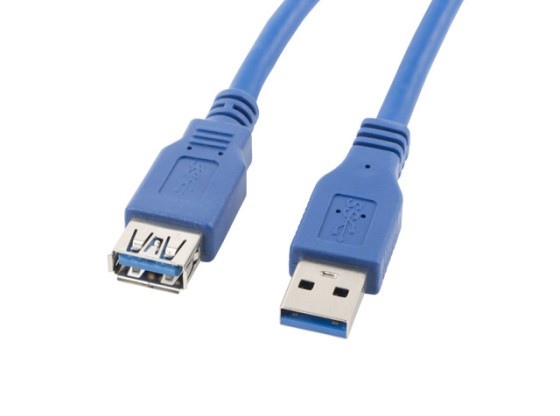 USB-A M/F 3.0 KABEL 1,8M BLÅ LANBERG