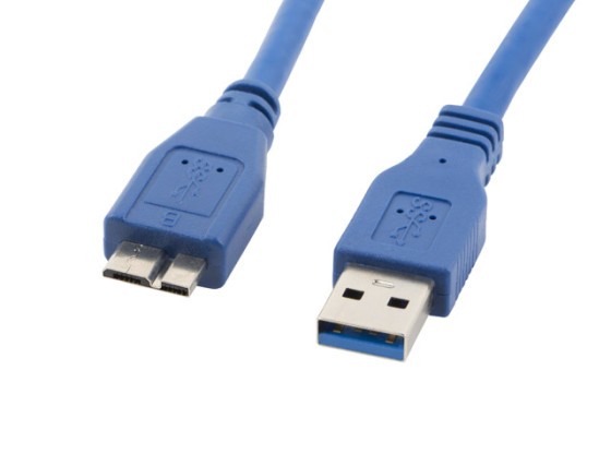 USB MICRO(M)-&gt;USB-A(M) 3.0 KABEL 0.5M BLÅ LANBERG