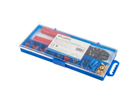 KABELPLINT KIT 100ST MED CRIMPER VERKTYGSLÅDA LANBERG