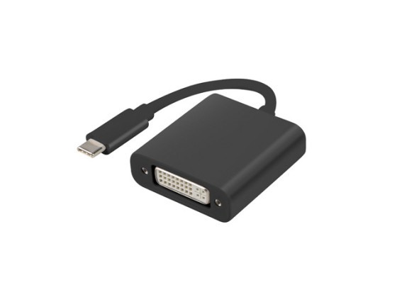 USB-C(M) 3.1-&gt;DVI-I(F)(24+5) ADAPTERKABEL 15CM DUAL LINK (DISPLAYPORT ALT MODE) SVART LANBERG