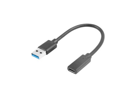 USB-C(F) 3.1-&gt;USB-A(M) ADAPTERKABEL 15CM SVART LANBERG