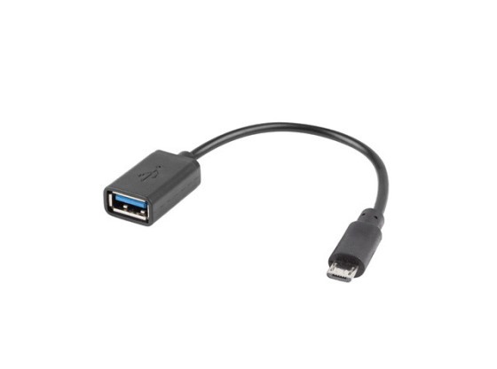 USB MICRO(M) 2.0-&gt;USB-A(F) ADAPTER 15CM OTG SVART LANBERG