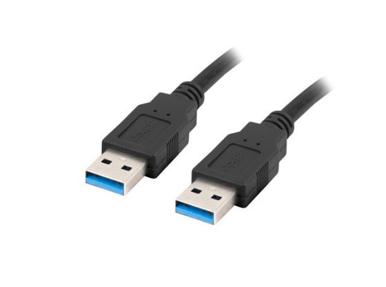 USB-A M/M 3.0 KABEL 1M SVART LANBERG