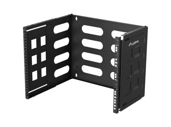 VIKBART VÄGGFÄSTE 19" 8U 497X400/240 SVART LANBERG