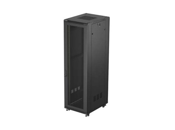RACKSKÅP 19" FRISTÅENDE 42U/600X800 (FLAT PACK) MED NÄTDÖRR SVART LANBERG