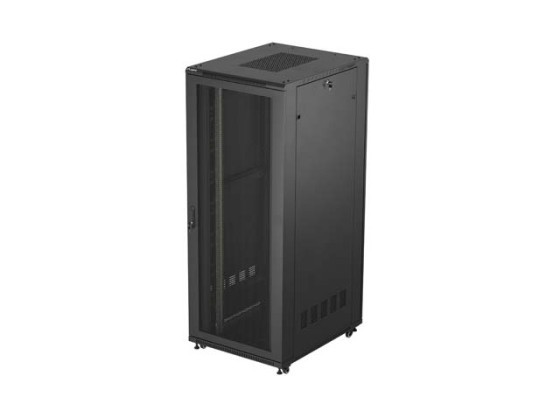 RACKSKÅP 19" FRISTÅENDE 42U/800X1000 (FLAT PACK) MED NÄTDÖRR SVART LANBERG