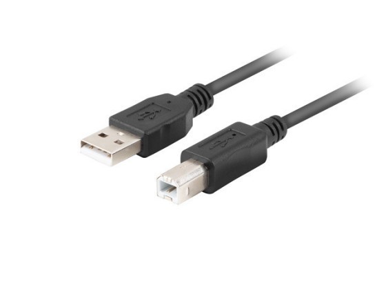 USB-A(M)->USB-B(M) 2.0 KABEL 3M SVART FERRITBOX LANBERG