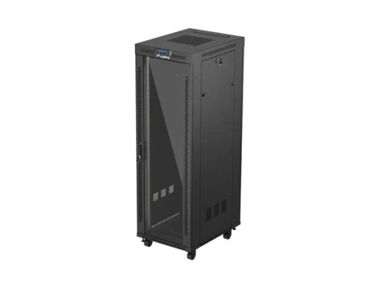 RACKSKÅP 19" FRISTÅENDE 37U/600X800 (FLAT PACK) MED GLASDÖRR LCD SVART LANBERG V2