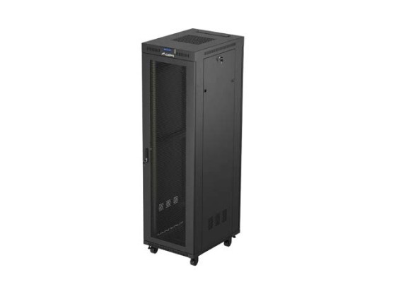 RACKSKÅP 19" FRISTÅENDE 42U/600X800 (FLAT PACK) MED NÄTDÖRR LCD SVART LANBERG V2