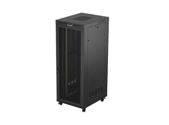 RACKSKÅP 19" FRISTÅENDE 42U/800X1000 (FLAT PACK) MED NÄTDÖRR LCD SVART LANBERG V2