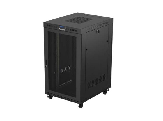 INSTALLATIONSRACK 19" 27U 800X1000 SVART LCD PERFORERAD DÖRR LANBERG (FLAT PACK) V2