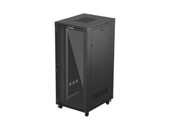 RACKSKÅP 19" FRISTÅENDE 37U/800X1000 (FLAT PACK) MED GLASDÖRR LCD SVART LANBERG V2