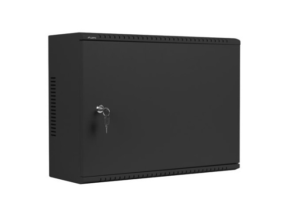 RACKSKÅP 19" VÄGGMONTERAT 4U+3U/540X200 LÅGPROFIL SVART LANBERG (MONTERAT)