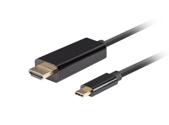 USB-C(M)-&gt;HDMI(M) KABEL 0,5M 4K 60HZ SVART LANBERG