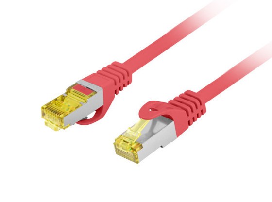 PATCHKABEL CAT.6A S/FTP LSZH CU 0,25M RÖD FLUKE PASSERADE LANBERG