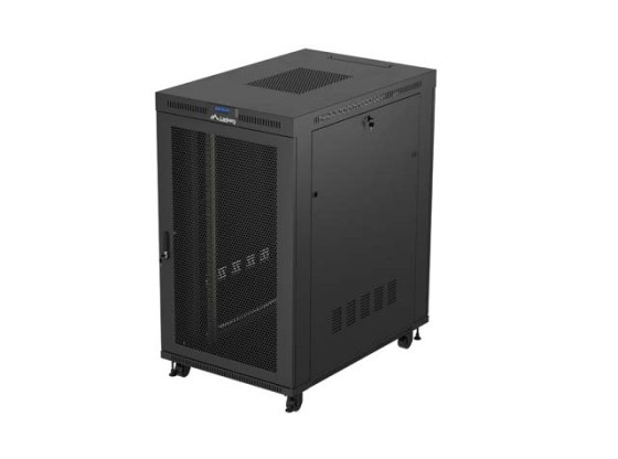 RACKSKÅP 19" FRISTÅENDE 27U/800X1200 (FLAT PACK) MED NÄTDÖRR LCD SVART LANBERG