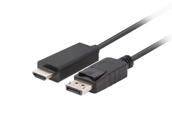 DISPLAYPORT(M) V1.1 ->HDMI(M) KABEL 1M SVART LANBERG