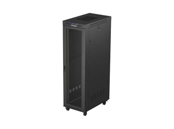 RACKSKÅP 19" FRISTÅENDE 42U/600X1000 (FLAT PACK) MED NÄTDÖRR LCD SVART LANBERG V2