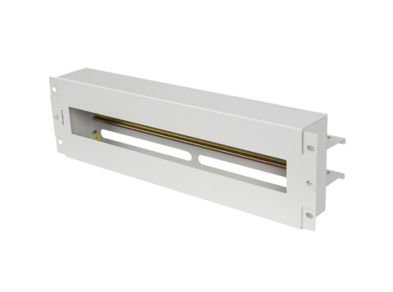 19" 3U SPÄNNINGSDISTRIBUTIONSPANEL MED DIN-SKENA TS-35 GRÅ LANBERG
