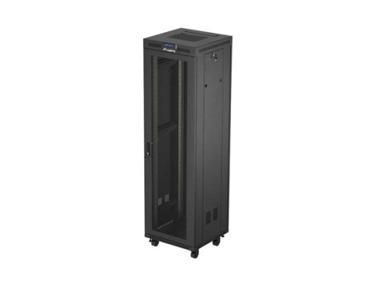 RACKSKÅP 19" FRISTÅENDE 42U/600X600 (FLAT PACK) MED NÄTDÖRR LCD SVART LANBERG V2