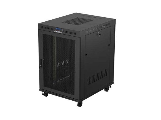 RACKSKÅP 19" FRISTÅENDE 22U/800X1000 (FLAT PACK) MED NÄTDÖRR LCD SVART LANBERG V2