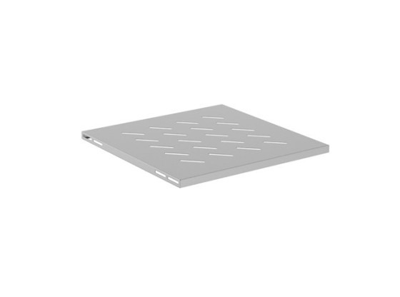 HYLLA FÖR 19" SKÅP 600 MM GRÅ LANBERG (1U/480X475 MM LASTKAPACITET UPP TILL 120 KG, 4-PUNKTSMONTERING)