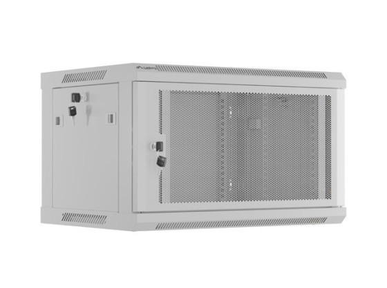 INSTALLATIONSRACK 19" 6U 600X450 GRÅ PERFORERAD DÖRR LANBERG (FLAT PACK)