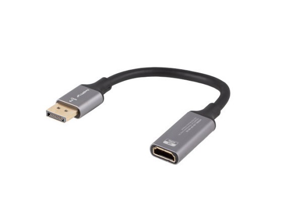 DISPLAYPORT(M)->HDMI(F) 4K ADAPTER PÅ KABEL 20CM SILVER LANBERG