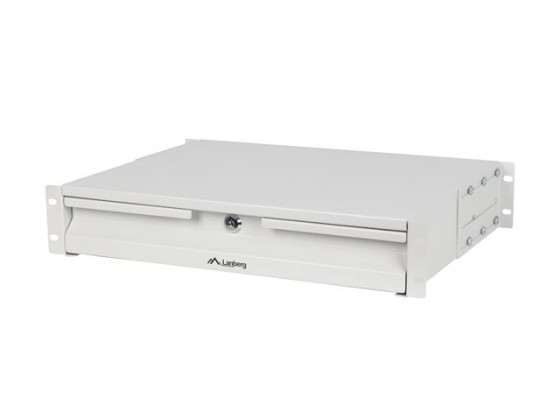 LANBERG 19" 2U 360MM GRÅ SKÅPLÅDA (2U/483X360MM LASTKAPACITET UPP TILL 90KG, 4-PUNKTSMONTERING)