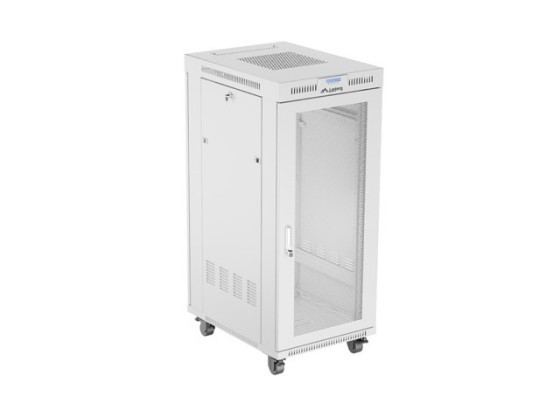 RACKMONTERAT INSTALLATIONSSKÅP 19" 27U 600X800 GRÅ LCD PERFORERAD DÖRR LANBERG (FLAT PACK)