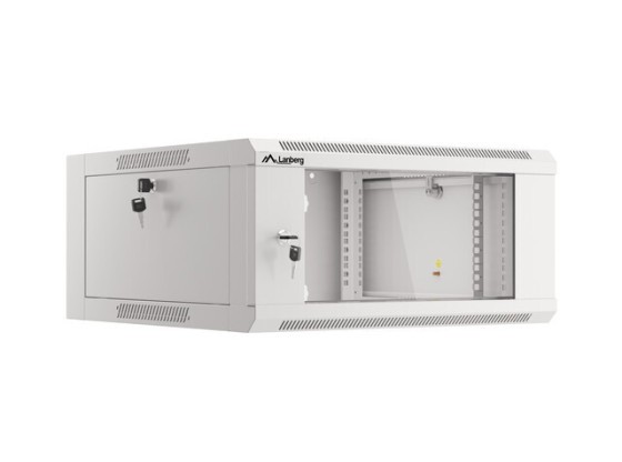INSTALLATIONSRACK 19" 4U 600 GRÅ GLASDÖRR LANBERG (MONTERAD)
