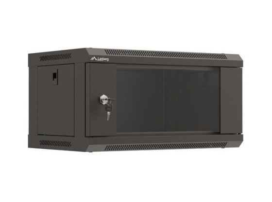 INSTALLATIONSRACK 19" 4U 540X350 SVART GLASDÖRR LANBERG (FLAT PACK)
