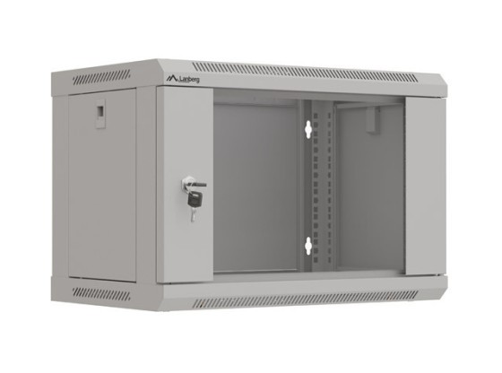 INSTALLATIONSRACK 19" 6U 540X350 GRÅ GLASDÖRR LANBERG (FLAT PACK)