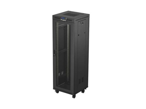 RACKMONTERAT INSTALLATIONSSKÅP 19" 37U 600X600 SVART LCD PERFORERAD DÖRR LANBERG (FLAT PACK)