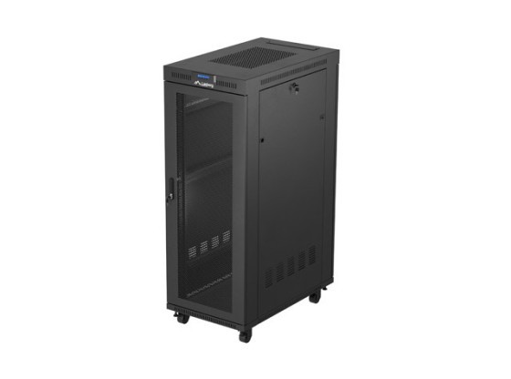 RACKMONTERAT INSTALLATIONSSKÅP 19" 32U 600X1000 SVART LCD PERFORERAD DÖRR LANBERG (FLAT PACK)