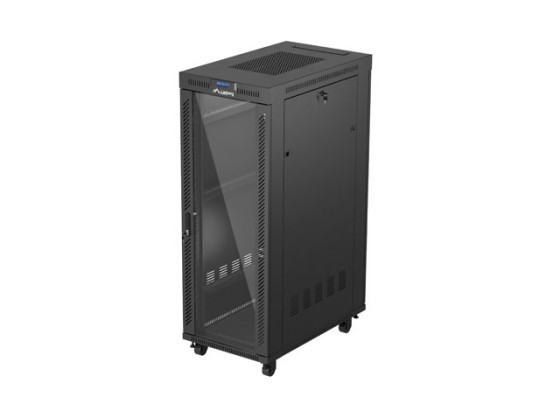 INSTALLATIONSRACK 19" 32U 600X1000 SVART LANBERG LCD GLASDÖRR (FLAT PACK)