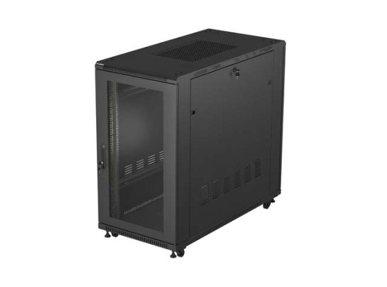 INSTALLATIONSSKÅP RACK 19" 22U 600X1200 SVART PERFORERAD DÖRR LANBERG (FLAT PACK)