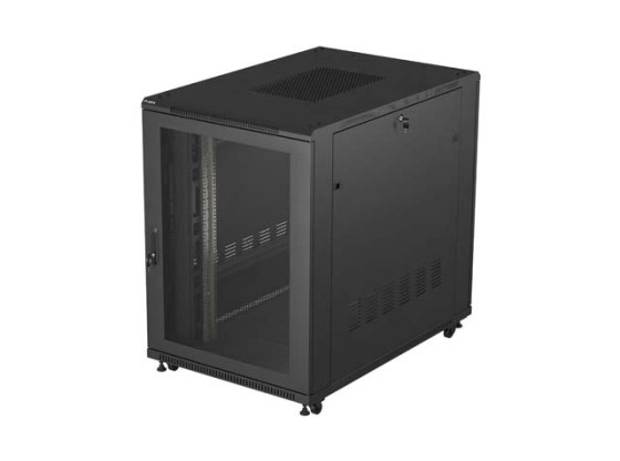 RACKMONTERAT INSTALLATIONSSKÅP 19" 22U 800X1200 SVART PERFORERAD DÖRR LANBERG (FLAT PACK)