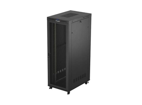 INSTALLATIONSRACK 19" 47U 800X1200 SVART LCD PERFORERAD DÖRR LANBERG (FLAT PACK) V2