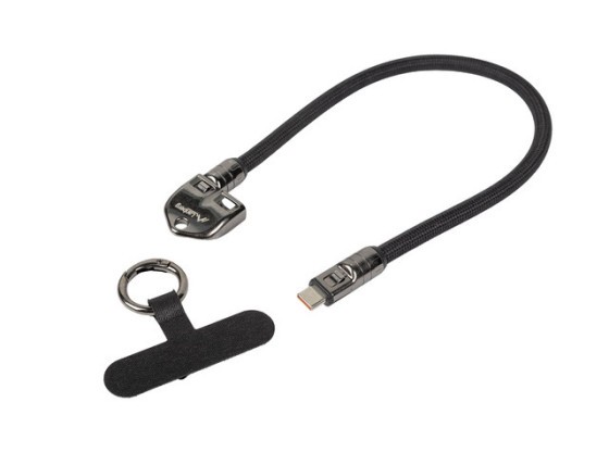 KABEL USB-C M/M NYCKELBAND / HÄNGE 0,3M 240W SVART LANBERG