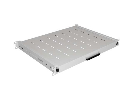 UTDRAGBAR HYLLA FÖR 19"-RACK 350 MM GRÅ LANBERG (1U/445X350 MM LASTKAPACITET UPP TILL 35 KG, 4-PUNKTSMONTERING)