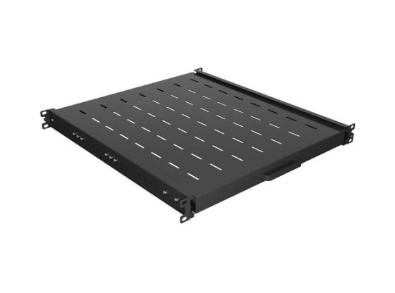 UTDRAGBART HYLLPLAN FÖR 19" RACK 500MM SVART LANBERG (1U/445X500MM LASTKAPACITET UPP TILL 35KG, 4-PUNKTSMONTERING