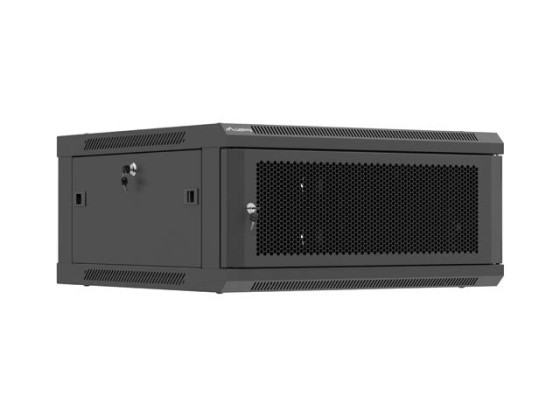 INSTALLATIONSRACK 19" 4U 600X600 SVART PERFORERAD DÖRR LANBERG (FLAT PACK)