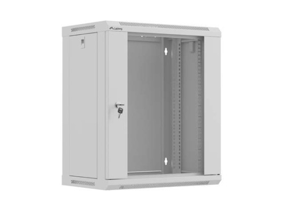 INSTALLATIONSRACK 19" 12U 540X350 GRÅ GLASDÖRR LANBERG (FLAT PACK)