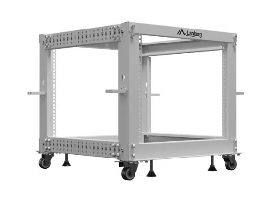 ÖPPEN RACK 19" 9U 600X600-1100 JUSTERBAR GRÅ LANBERG