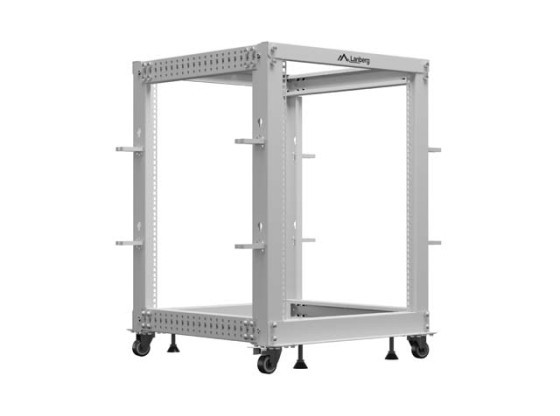 ÖPPET RACK 19" 15U 600X600-1100 JUSTERBAR GRÅ LANBERG