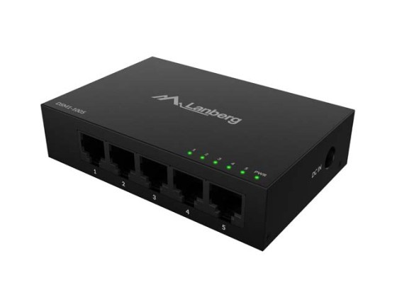 LANBERG SWITCH DSM1-1005 5X 1GB/S OSTYRD GIGABIT ETHERNET DESKTOP 12V(METALLKAPSLING)