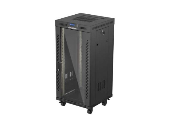 INSTALLATIONSRACK 19" 24U 600X600 SVART GLASDÖRR LCD LANBERG (FLAT PACK) V2